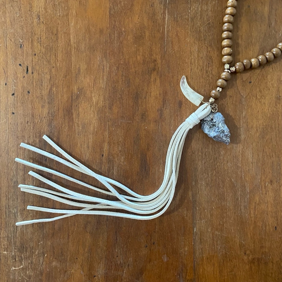 Boho Long Beaded Y Necklace with Pendants - Picture 4 of 7